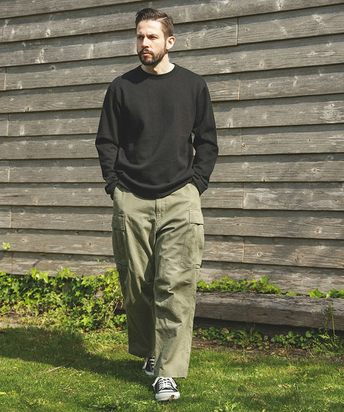 MR.OLIVE / HEAVY-DUTY COTTON / FLAT SEAMER CREW NECK SHIRT / ミスターオリーブ ヘビーデューティーコットン フラットシーマー クルーネックシャツ